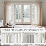 HEI! DEAR Brushed Nickel Curtain Rods for Windows 48 to 84 Inch(4-7ft), 1 Inch Diameter Heavy Duty Curtain Rod, Adjustable Decorative Drapery Poles 36-88", Satin Nickel
