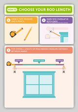 Ivilon Drapery Treatment Window Curtain Rod - Square Design 1 1/8 Rod. 48 to 86 Inch. Satin Nickel