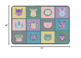 Flagship Carpets Animal Blocks Classroom Educational Area Rug for Kids and Teachers, Durable Quality for Schools, Preschool, Daycare, Learning Centers, and Home, 4' x 6' - Soft-Tone