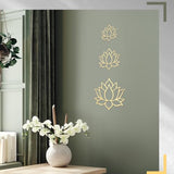 Ferraycle 3 Pieces Metal Lotus Flower Wall Decor Metal Zen Lotus Flower Wall Art Inhale Hollow out Signs Hanging Silhouette Exhale for Bedroom Bathroom Kitchen Garden Hotel Decorations (Bronze)