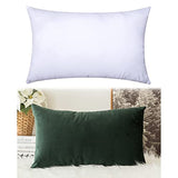 MIULEE Velvet Soft Soild Decorative Square Throw Pillow Cover and Throw Pillow Insert Hypoallergenic Premium Pillow 12 x 20 Inch 30 x 50 cm Army Green
