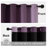 Yakamok Purple 100% Blackout Curtains for Bedroom，Ombre Room Darkening Curtains for Living Room Grommet Window Curtains 84 inches Long,Thermal Insulated Gradient Curtains & Drapes,2 Panels,52x84 inch