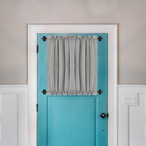 H.VERSAILTEX 2 PACK Magnetic Curtain Rods for Metal Doors Multi-Use Rods for Small Windows Cafe Sidelight and Iron Steel Places, Tool Free with Square Finials (Adjust from 16 to 28 Inch, Cocoa)