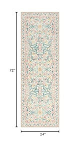 Morebes Boho Hallway Runner Rug 2x6, Pink Floral Kitchen Runner Rugs for Bedroom Girls, Washable Non Slip Super Soft Indoor Throw Carpet for Bathroom Laundry Room Entryway