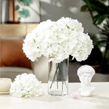 Auihiay 10PCS Hydrangea Artificial Flowers, Faux White Flowers for Wedding Centerpieces, DIY Bouquets, Bridal Shower, Floral Decor Home Decoration with Stems (VASE NOT Included)