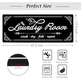 Non-Slip Laundry Room Rug Runner 17.3"x47.2" Washable Floor Cushioned Rubber Carpet Black Bathroom Hallway Mudroom Kitchen Mat for Farmhouse Entryway Washroom Decor Accessories