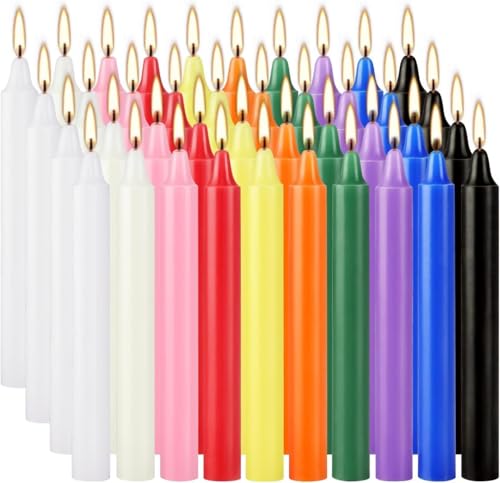 40 Pack Assorted Color Spell Chime Candles, 4 Inch Mini Taper Candles for Home Decor Kitchen Decor Wedding Decoration-10 Colours,Great for Casting Chimes, Rituals，Christmas Candles