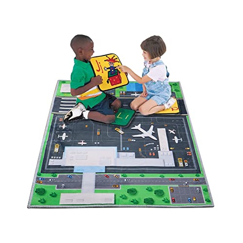 47''/63'' Kids Bedroom Carpet Kids Rug for Playroom, Creative Airport Fun Rug, Soft Kid Play Mat，Cute Kid Room Carpet，The for Children