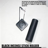 Incense Holder for Sticks,Incense Burner Holder,Modern Incense Holder for Stick with Glass Ash Catcher,Insence-Stick Holder [Anti-Ash Flying] for Yoga Spa (Upside Down Full Black)