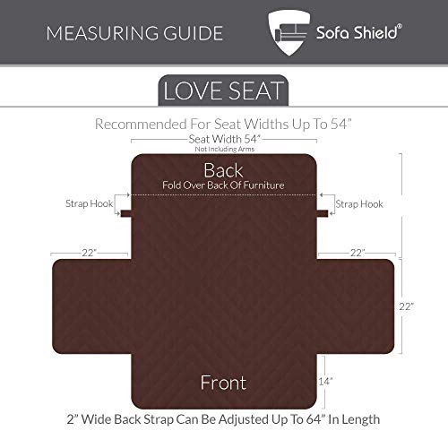 Sofa Shield Loveseat and Chaise Furniture Protectors, Both in Charcoal/Charcoal, Loveseat for Seat Width up to 54", Chaise for Seat Width up to 34", Reversible, Washable, 2 Item Bundle