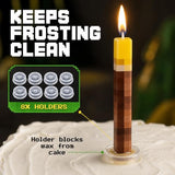 Birthday Candles (8 Pack) - Large 3-Inch Cake Toppers - Birthday Cake Decorations for Boys - Novelty Gaming Themed Pixel Torch Candle Set for Level Up Celebration