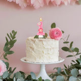 Pink Flower Birthday Candle,Number Birthday Candles for Cake, Ideal Birthday Parties Cake Decor, Wedding Anniversary and Other Celebrations (Number 1, Pink)