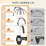 LIONVISON Half Moon Lash Lighting: Foldable Floor LED Lamp for Eyelash - 45W Portable Esthetician Light with Phone Holder for Lash Artist Tech Tattoo Salon