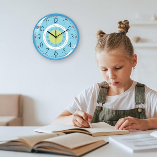 Aesthetic Wall Clock - Silent Kitchen Wall Clocks, Living Room Clock with Battery Operated Mechanism, Analog Clocks with Non Ticking Movement, Home Item Round Timepiece, Room Timepiece for Bedroom