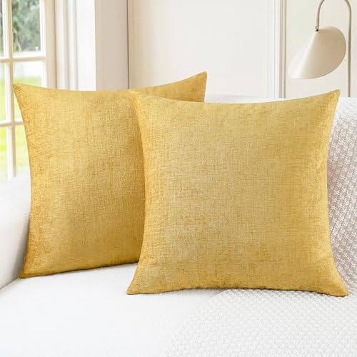 CaliTime Decorative Couch Throw Pillow Covers 20 X 20 Inches Gold