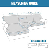 H.VERSAILTEX 2025 New Sectional Couch Covers 8 Pieces Stretch Sofa Covers for Sectional Sofa Set Separate L Shaped Couch Cover for Both Left/Right Couch (Seat and Back: 1 Chaise + 3 Sofa, Dove)