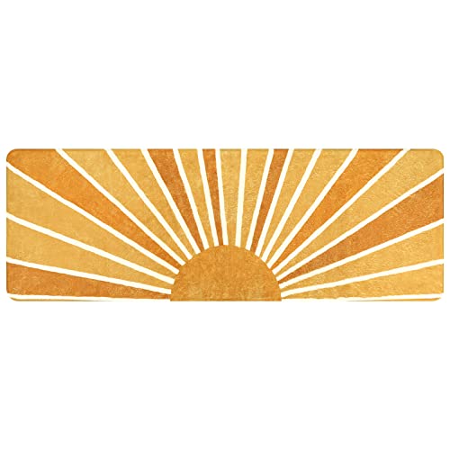 Lahome Boho Hallway Runner Rug 2x6, Non-Slip Washable Rainbow Sun Rug