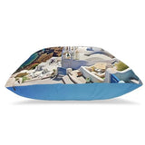 JCAKES Santorini Greek Island Sea View Print Square Pillow Set of 2 Decorative Pillows Cushion Covers for Couch Chair Bedroom (Does Not Contain Pillow Core)