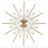 Lafocuse Silent 23 Inch Metal Large Gold Wall Clock for Home Decor, Mid Century Wall Clocks Battery Operated, Art Deco Starburst Wall Clocks for Living Room Kitchen Office
