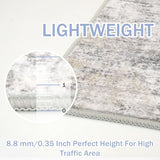 IOHOUZE Small Abstract Area Rug 2x3 Ft Entryway Rugs Washable Door Mat Indoor Entrance, Rubber Backed Throw Rugs, Printed Faux Wool Non Slip Floor Carpet for Foyer Front Door Sink, Grey Beige