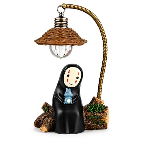 No Face Lamp, No Face Night Light, Mini Resin Anime Desk Lamp, Battery Operated Cute Room Decor Gift for Bedroom Shelf Office