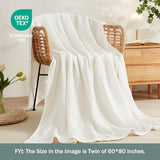 EMME Cotton Muslin Large Throw Blanket Couch 4-Layer Breathable Gauze Soft Lightweight Bed Blankets Adults (50"x71")