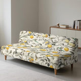 Lemon Bird Futon Covers Slipcover Full Size Stretchable Futon Sofa Cover Soft Washable Couch Slipcover with Elastic Bottom for Indoor