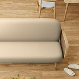 Queen Size Futon Cover, Armless Stretch Futon Slipcover Armless Sofa Cover Furniture Protector, Durable & Washable Zippered Futon Couch Cover for Adults Kids and Pets, Ivory