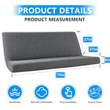 Full Size Futon Cover Couch Sofa DayBed Mattress Slipcover with Zippered (Dark Gray, 75 * 54 * 6in)
