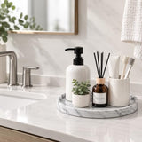 Silicone Bathroom Tray Coffee Table Decor Perfume Organizer, 11" Marble