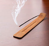 Incense Garden Wood Incense Stick Holder - 10 Inches Long - Wooden Ash Catcher - Simple and Elegant