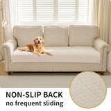 HAOMAIJIA Waterproof Couch Cover for Dogs Washable,Faux Fur Pet Couch Covers for Sofa,Soft Dog Bed Cover Non-Slip Couch Covers for 3 Cushion Couch Sofa Pet Friendly (Off White, 35" x 74")