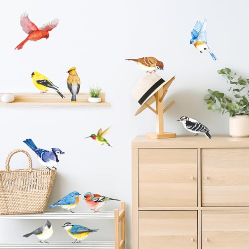 DECOWALL DS2-8042 Little Birds Wall Stickers Wall Decals Peel and Stick Removable Wall Stickers for Kids Nursery Bedroom Living Room (Small)