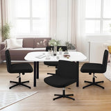 Fuloon Criss Cross Chair Cover, Waterproof, Stretchable, Solid, Suited for Armless/Office/Desk/Mid Back Wide Seat/Computer/Task/Vanity/Accent Chair (Black)