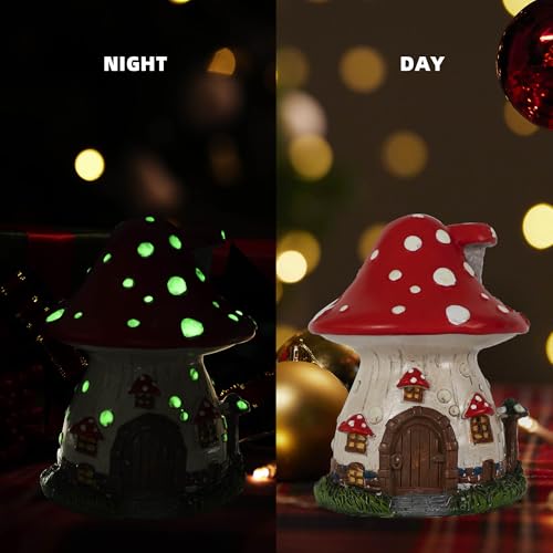 Cacukap Mushroom House Incense Burner, Cute Glow in The Dark Mushroom Incense Holder, Resin Material, Adorable Home Decor Gift