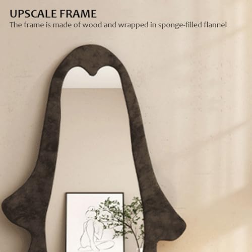 Full Length Mirror, 63" x 24" Penguin Mirror Irregular Floor Mirror Modern Standing Mirror Full Length for Bedroom Living Room Cloakroom