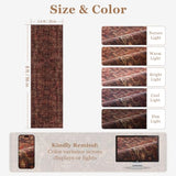 Washable Hallway Runner Rug 2.6'x8', Vintage Medallion, Dark Red