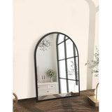 Arch Wall Mirror 20"x16" Large Black Bathroom Mirror Metal Frame Mirrors for Wall, Decoration Vanity Bedroom Entryway Living Room