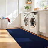 ISEAU 2x6 Runner Rug for Hallway, Soft Memory Foam Carpet with Upgraded Non-Slip Silicone-Grip Bottom, Machine Washable Shaggy Indoor Rug for Kitchen Entrance Bedside Dining Room, Navy Blue
