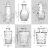 Mini Glass Bud Vases - Set of 6 Small Vases for Flowers, Perfect for Centerpieces,Flower Vases for Centerpieces., Clear