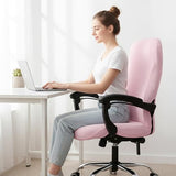 WOMACO Printed Office Chair Covers, Stretch Computer Chair Cover Universal Boss Chair Covers Modern Simplism Style High Back Chair Slipcover - Pink, X-Large