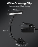 Kootek Music Stand Light, Eye Caring Clip-on Piano Lamp, 360° Flexible Gooseneck Adjustable Brightness USB Rechargeable for Sheet, Book Reading, Orchestra, Podium, Easel