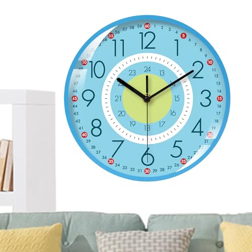 Aesthetic Wall Clock - Silent Kitchen Wall Clocks, Living Room Clock with Battery Operated Mechanism, Analog Clocks with Non Ticking Movement, Home Item Round Timepiece, Room Timepiece for Bedroom