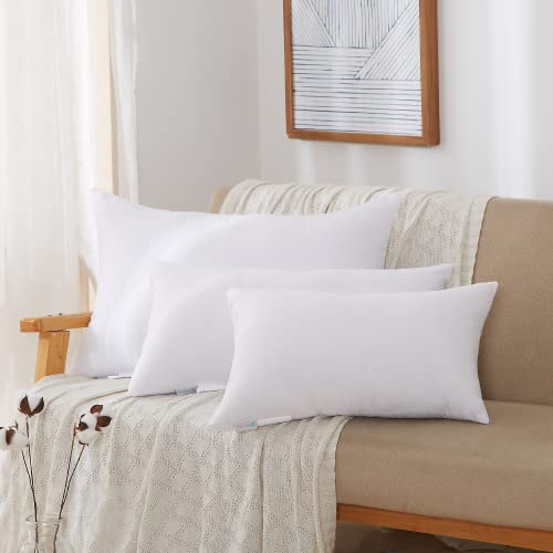 Acanva Throw Pillow Insert, Premium Stuffer Inserts Decorative Rectangle Premium Sham Forms Cushion for Sofa Couch Chair,16x26 Inch (Pack of 1), White