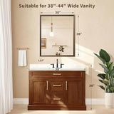 Retro Copper Effect Framed Wall Mirror, 30x36 Rectangle Mirror, Anti-desilvering Tempered Glass, Sustainable&Sturdy Frame, Anti-Rust, HD Reflection &3min Fast Setup for Bathroom Living Room