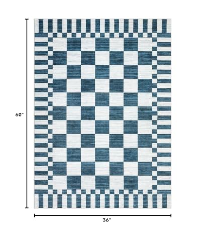 GarveeHome Checkered Rug 3x5 Area Rugs for Living Room Washable Nursey Rug