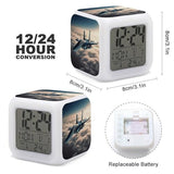Aircraft Fighter Jets Alarm Clock LED Digital Desk Clock with 7 Color Changing Night Light, Date Day of Week Calendar,Sleep Training Clocks Loud Alarm Clocks for Bedroom Heavy Sleep
