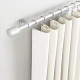 Amazon Basics Adjustable 1-Inch Heavy Duty Curtain Rod for Windows, Cap Finials, 72" to 144", Nickel