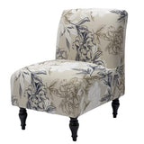Iauddy Armless Accent Slipper Chair Cover Slipcover,Stretch Spandex Printed Removable Non-Slip Silp Cover for Accent Chair Without Arms Furniture Protector for Living Dining Room