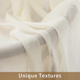 Natural Sheer Curtains 96 Inches Long, Privacy Semi Sheer Curtains for Living Room Bedroom, Light Filtering Rod Pocket Voile Window Drapes 2 Panels Set, Each 42" W x 96" L
